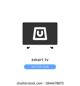 ilustración vectorial de icono de televisión inteligente. diseño de glifos de iconos de la televisión inteligente.