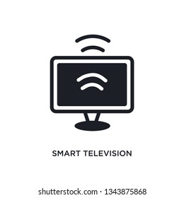 smart television isolated icon. simple element illustration from smart home concept icons. smart television editable logo sign symbol design on white background. can be use for web and mobile