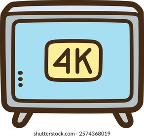 Smart television vector doodle illustration and graphic