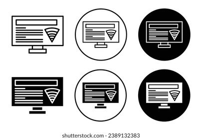 conjunto de ilustraciones de iconos vectoriales de televisión inteligente