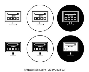 Vektorgrafik-Icon-Set von Smart Television, geeignet für Apps und Websites UI-Designs. TV-Bildschirm-Illustration geeignet für Apps und Websites.