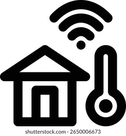 Smart Temperature, Control, Temperature Outline Icon