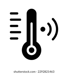 smart temperature glyph icon illustration vector graphic