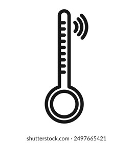 icono de temperatura inteligente Vector de arte de línea negra