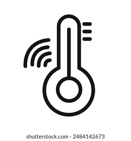 smart temperature icon black and white vector sign