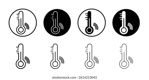 smart temperature icon Black and white outline vector