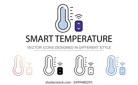 Smart Temperature icon design with white background stock illustration