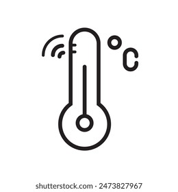 Smart Temperature Icon Ideal für Klimatisierung und Smart Home Designs
