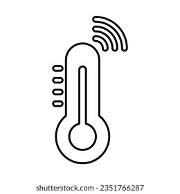 Icono De Temperatura Inteligente En Estilo De Esquema