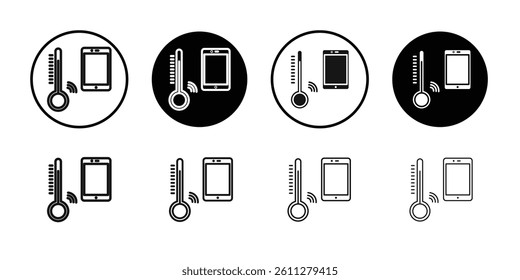 smart temperature icon Thin line art collection