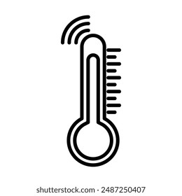 smart temperature linear logo mark in black and white