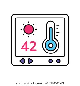 Smart Temperature Vector Filled outline illustration style icon. EPS 10 file
