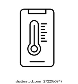 Smart Thermo Outline Icon Vector Illustration