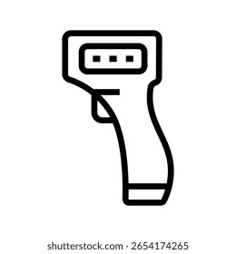 smart thermometer black line icon for digital and print projects.  Minimal clean icons for apps and websites. Modern simple icons for UI UX and branding