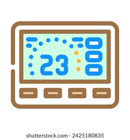 smart thermostat color icon vector. smart thermostat sign. isolated symbol illustration