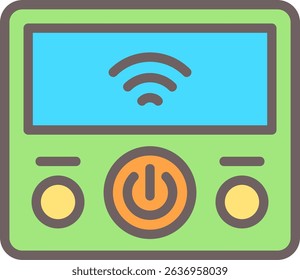 Smart Thermostat Filled Style Icon Design