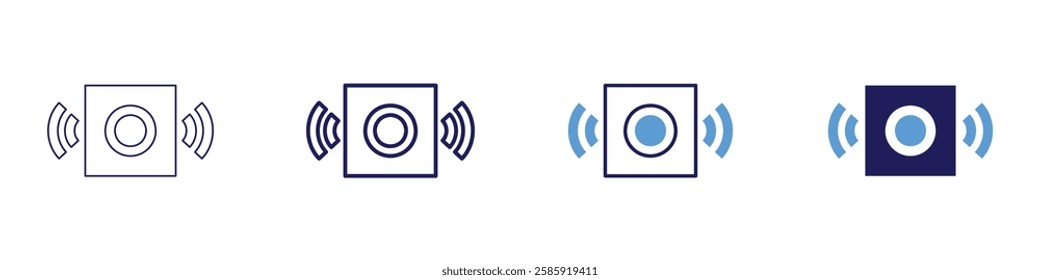 Smart thermostat icon in 4 different styles. Thin Line, Line, Bold Line, Duotone. Duotone style. Editable stroke.