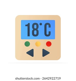 Icono de termostato inteligente, Vector plano de color. Diseño moderno y minimalista.
