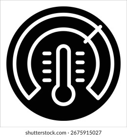 Elemento elegante del icono del termostato para el diseño