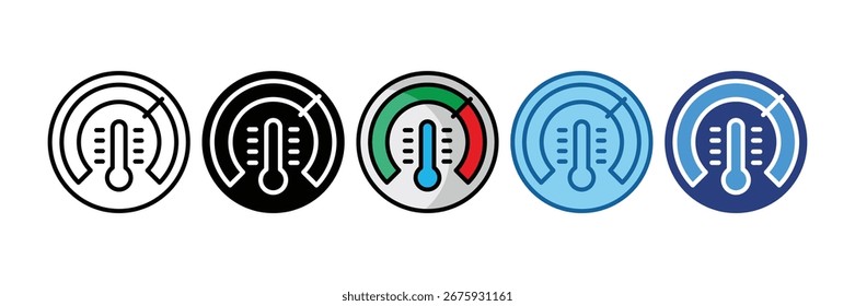 Elemento elegante del icono del termostato para el diseño