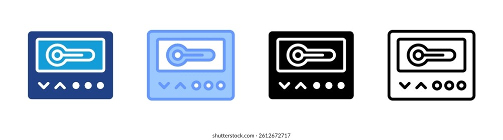 Smart Thermostat icon set multiple style collection