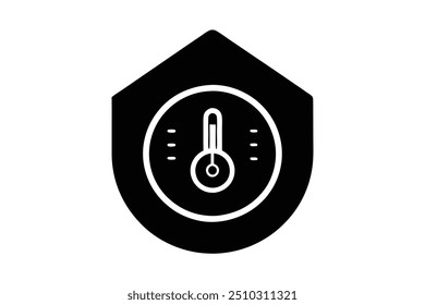 smart thermostat icon silhouette vector illustration