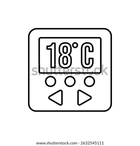 smart thermostat icon, vector line isolated on white background. trendy and modern design