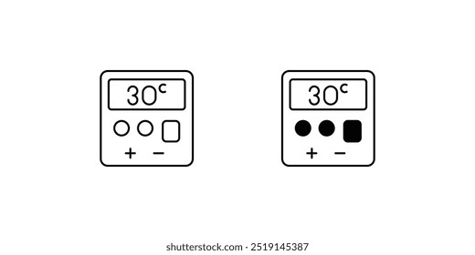 smart thermostat icon with white background vector stock illustration