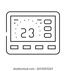smart thermostat line icon vector. smart thermostat sign. isolated contour symbol black illustration