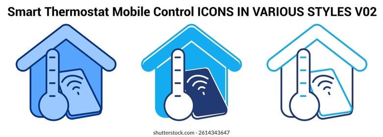 Smart Thermostat Mobile Control icon represented by Smart Thermostat Mobile Control Blue, Dualline, Dualtone style.