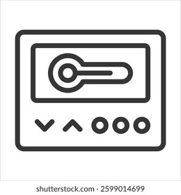 Smart Thermostat Outline Icon Vector Illustration