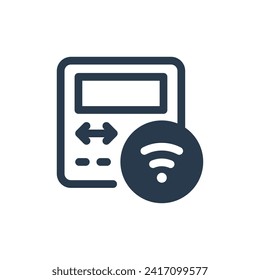 Ilustración inteligente de iconos de vectores de termostato para automatización en el hogar