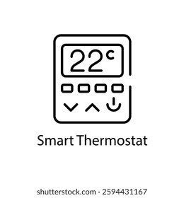 Smart Thermostat vector icon stock illustration