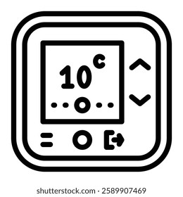 Smart Thermostat Vector Line Icon Design For Persoanl And Commercial Use