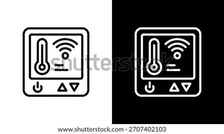 Smart Thermostat White Icon Set Design