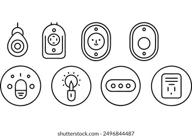 Smart Thermostats Line Art Ejemplos de ilustración Guía de Colección