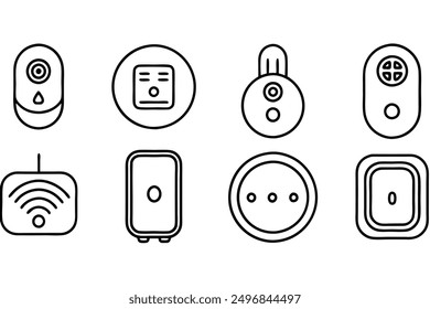 Conceptos de ilustración de arte de línea de termostatos inteligentes Ideas Inspiración