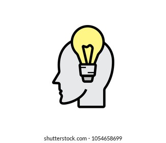 smart thinking icon design illustration,cartoon design style, designed for print and web
