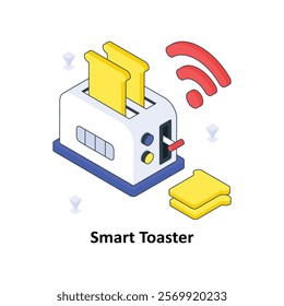 Smart Toaster isometric Colored illustration. EPS File stock illustration