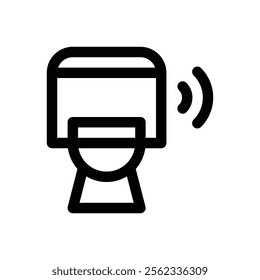 Smart toilet. Editable stroke vector icon.