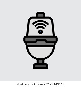 Smart toilet icon in filled line style about smart home, use for website mobile app presentation