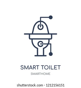 smart Toilet icon. smart Toilet linear symbol design from Smarthome collection. Simple outline element vector illustration on white background.