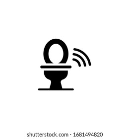 Smart toilet vector icon in black solid flat design icon isolated on white background