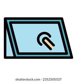Smart touch icon outline vector. Hand app. Digital phone color flat