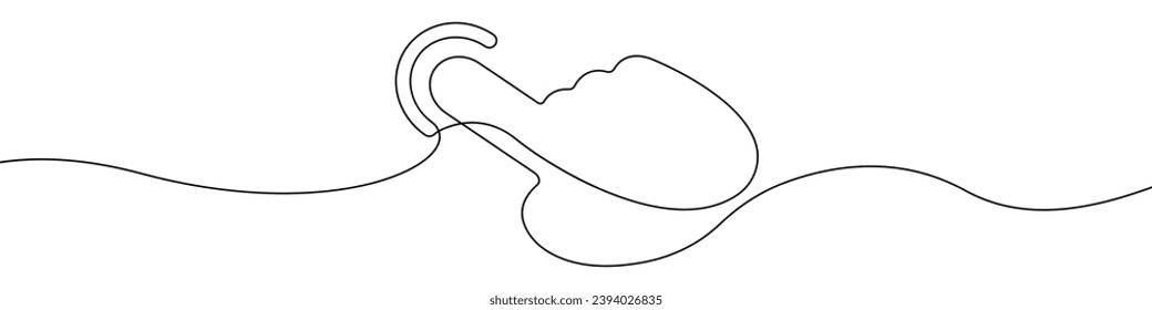 Icono de vector de dibujo de una línea táctil inteligente. Icono de contorno táctil del dedo. Dibujo continuo de la línea de mano del vector. Vector presionando el fondo de la mano.