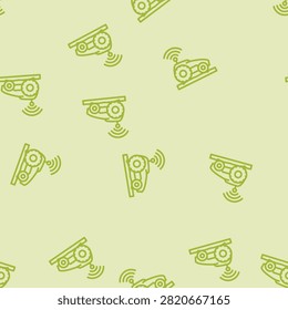 smart tractor agri tech line seamless pattern smart tractor agri tech thin line illustration