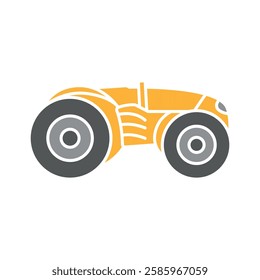 Smart tractor flat icon. Smart agriculture. Vector isolated element. 