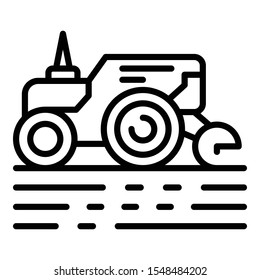 Smart tractor icon. Outline smart tractor vector icon for web design isolated on white background