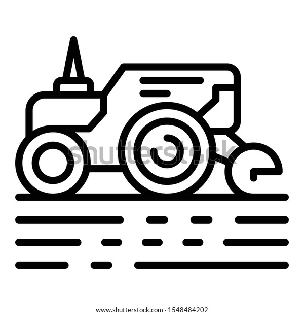 Smart tractor icon. Outline\
smart tractor vector icon for web design isolated on white\
background