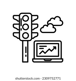 Smart Traffic Management Symbol in Vektorgrafik. Illustration